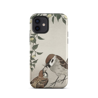 Mother Feeding Her Chicks - Ohara Koson Japanese Bird Phone Case Iphone 12 / Matte Bird-themed Phone Case Ohara Koson Breathes, Japanese