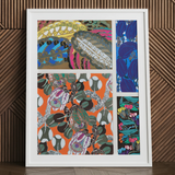 Motifs En Vingt Planches - Edouard Benedictus Kunstdruck / Leinwand, 24x32’’ / 61x81cm / Weißer Rahmen / Passepartout, Poster Drucke & Visual