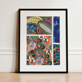 Motifs En Vingt Planches - Edouard Benedictus Art Print / Canvas, 12x16’’ / 31x41cm / Black Frame / Matboard, Posters Prints & Visual