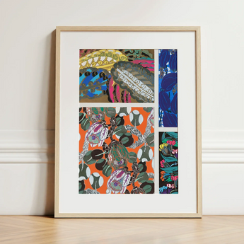 Motifs En Vingt Planches - Edouard Benedictus Art Print / Canvas Vibrant Abstract Art Print Light Wood Frame White Edouard Benedictus’