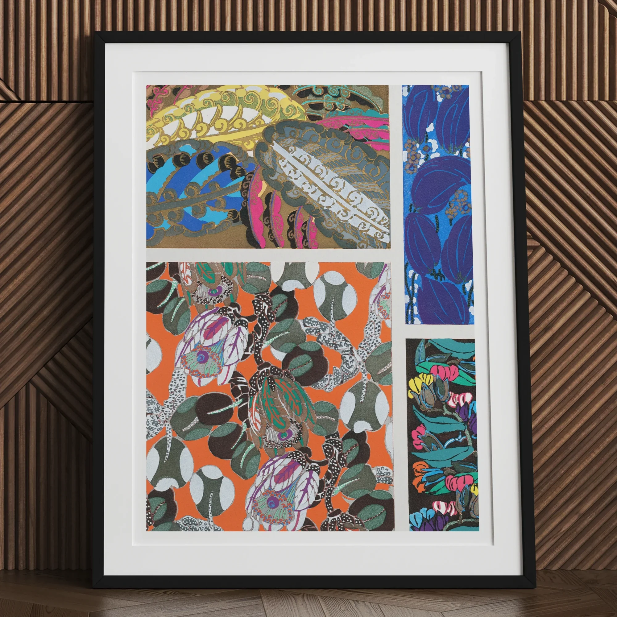 Motifs En Vingt Planches Edouard Benedictus Art Print, Framed Collage Artwork Abstract Patterns Colorful Designs Multiple