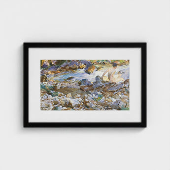 Mountain Stream - John Singer Sargent Art Print / Canvas, Rushing Spine Breaks, Raw Sienna Wash, Opaque White Lifted, Prints