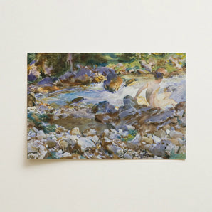 Mountain Stream - John Singer Sargent Art Print / Canvas, 18x12’’ / 46x31cm / Unframed / no Border, Posters Prints & Visual Artwork, Toby