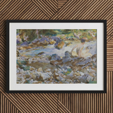 Mountain Stream - John Singer Sargent Art Print / Canvas, Mountain Stream, Rushing Spine Breaks, Raw Sienna Wash, Opaque White Lifted, John