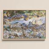 Mountain Stream - John Singer Sargent Art Print / Canvas, Mountain Stream, Rushing Spine Breaks, Raw Sienna Wash, Opaque White Lifted, John