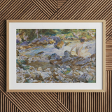 Mountain Stream - John Singer Sargent Art Print / Canvas, Mountain Stream, Rushing Spine Breaks, Raw Sienna Wash, Opaque White Lifted, John