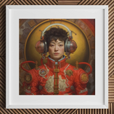 Mùchén - Gay Chinese Astronaut Art Print / Canvas Red Leather Jacket Gold Accents Intricate Designs Gay Chinese Astronaut, Astronaut