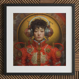 Mùchén - Gay Chinese Astronaut Art Print / Canvas Red Military-style Jacket Intricate Patches Framed Artwork, Aesthetic, Meet Prints