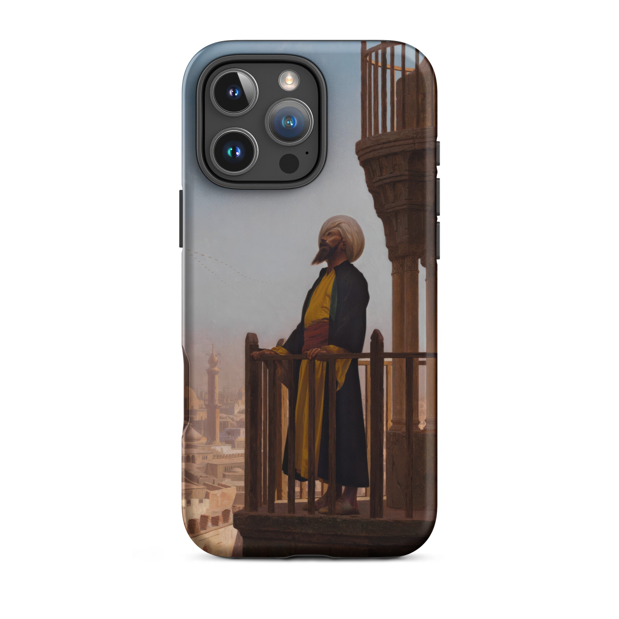 Muezzin - Jean Leon Gerome Iphone Case, 16 Pro Max / Matte, Iphone Case Painting Man Traditional Clothing Balcony City