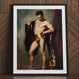 Muscle Mary - Stampa artistica gay maschile neoclassica / Tela, 24x32’’ / 61x81cm / Cornice nera / Passepartout, Poster, Stampe e Opere d’arte visiva, Toby