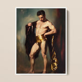 Muscle Mary - Stampa artistica gay maschile neoclassica / Tela, 12x16’’ / 31x41cm / Cornice bianca, Poster, Stampe e Opere d’arte visiva, Toby Leon