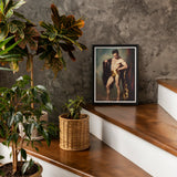 Muscle Mary - Neoclassical Gay Male Art Print / Canvas Framed Artistic Photograph Nude Figure Posed Dramatically, Queer Masculine Power,