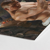 Muscle Play - Osmar Schindler Art Print / Canvas Classical Oil Painting Nude Male Figure Defined Musculature Schindler’s, Prints
