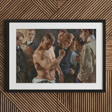Muscle Play - Osmar Schindler Art Print / Canvas Framed Painting Muscular Man Group Onlookers Schindler’s, Prints