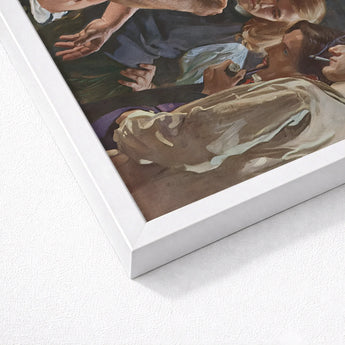 Muscle Play - Osmar Schindler Art Print / Canvas White Framed Classical Painting Figures Earthy Schindler’s, Prints