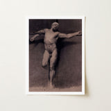 Naked Male Study for a Crucifixion - Fortuny Nu Art Print / Canvas Mariano Marsal, Pressed, Dark Studio Support, Oil Extracting, Raw,