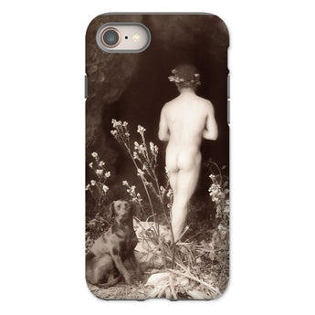 Naked Man Entering Cave - Wilhelm Von Gloeden Phone Case Iphone 8 / Matte Iphone Case Vintage Sepia-toned Artistic Photograph Wilhelm