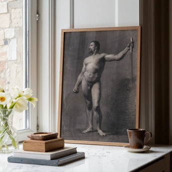 Nackter Mann mit Speer - Mariano Fortuny Marsal Kunstdruck / Leinwand, Poster, Drucke & Visuelle Kunstwerke, Toby Leon