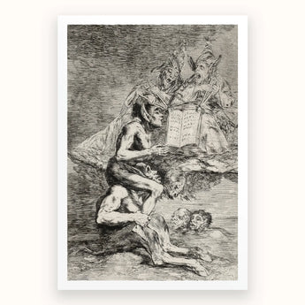 A Naked Witch Carried on the Shoulders of a Monster - Francisco De Goya Art Print / Canvas, 12x18’’ / 31x46cm / Unframed / White Border,