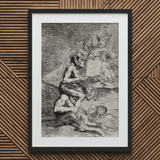 A Naked Witch Carried on the Shoulders of a Monster - Francisco De Goya Art Print / Canvas Framed Historical Grotesque Figures Goya’s Acid
