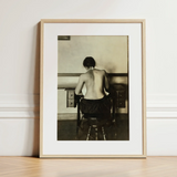 Naked Woman Sewing Lewis Hine Art Print / Canvas, Lewis Hine, Lewis Hine Shot, American Social Reform, Social Reform Photography, Gelatin