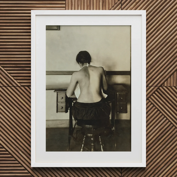 Naked Woman Sewing Lewis Hine Art Print / Canvas, Lewis Hine, Lewis Hine Shot, American Social Reform, Social Reform Photography, Gelatin