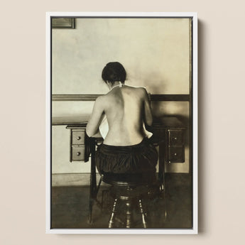 Naked Woman Sewing Lewis Hine Art Print / Canvas, Lewis Hine, Lewis Hine Shot, American Social Reform, Social Reform Photography, Gelatin