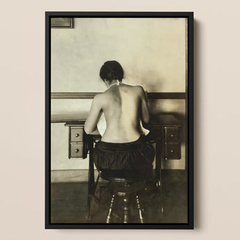Naked Woman Sewing Lewis Hine Art Print / Canvas, Lewis Hine, Lewis Hine Shot, American Social Reform, Social Reform Photography, Gelatin
