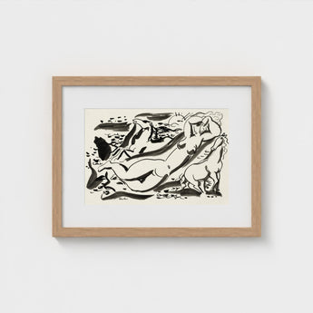 Naked Woman & Two Horses with the Sea - Leo Gestel Art Print / Canvas, Gestel’s, Beckons Prints