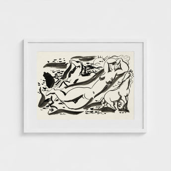 Naked Woman & Two Horses with the Sea - Leo Gestel Art Print / Canvas, Gestel’s, Beckons Prints