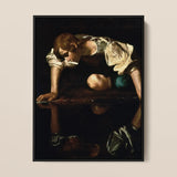Narcissus - Caravaggio Art Print / Canvas, 12x16’’ / 31x41cm / Black Frame, Posters Prints & Visual Artwork, Toby Leon