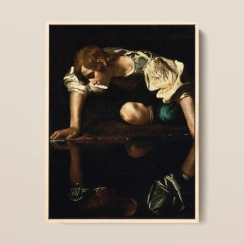 Narcissus - Caravaggio Art Print / Canvas, 12x16’’ / 31x41cm / Natural Frame, Posters Prints & Visual Artwork, Toby Leon