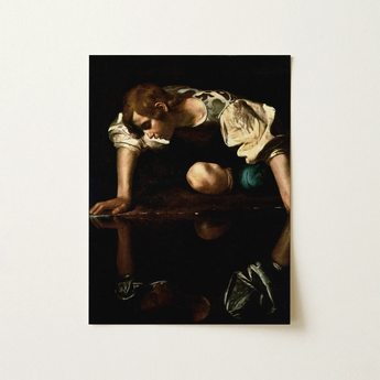 Narcissus - Caravaggio Art Print / Canvas, 12x16’’ / 31x41cm / Unframed / no Border, Posters Prints & Visual Artwork, Toby Leon