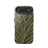 Natural Branch Pattern - Phone Case Iphone 17 Air / Gloss Olive Green Phone Case Detailed Interwoven Branch Pattern Olive-toned Striation,