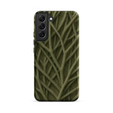 Natural Branch Pattern - Phone Case Samsung Galaxy S22 Plus / Matte Olive Green Phone Case Intricate Interwoven Branch Pattern Olive-toned