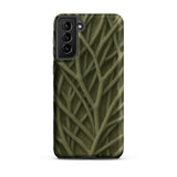 Natural Branch Pattern - Phone Case Samsung Galaxy S21 Plus / Matte Olive Green Phone Case Intricate Interwoven Branch Pattern Olive-toned