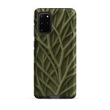 Natural Branch Pattern - Phone Case Samsung Galaxy S20 Plus / Matte Olive Green Phone Case Intricate Pattern Interwoven Twigs Olive-toned