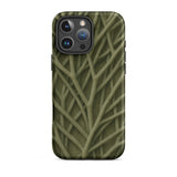 Natural Branch Pattern - Phone Case Iphone 16 Pro Max / Matte Olive Green Phone Case Intricate Textured Design Interwoven Olive-toned