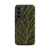 Natural Branch Pattern - Phone Case Samsung Galaxy S23 Plus / Matte Olive Green Phone Case Intricate Textured Pattern Interwoven