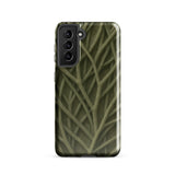Natural Branch Pattern - Phone Case Samsung Galaxy S21 / Gloss Sleek Olive-green Phone Case Intricate Pattern Interwoven Branches