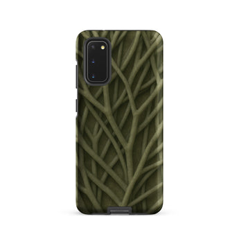 Natural Branch Pattern - Phone Case Samsung Galaxy S20 / Matte Sleek Phone Case Intricate Interwoven Pattern Olive Dark Olive-toned