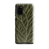 Natural Branch Pattern - Phone Case Samsung Galaxy S20 Plus / Gloss Sleek Phone Case Intricate Interwoven Pattern Pale Green Olive-toned