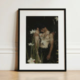 Nature / Nurture - Gay Seduction Rendezvous Art Print / Canvas Black-framed Two Shirtless Men Dark Floral, Hush, Prints