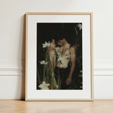 Nature / Nurture - Gay Seduction Rendezvous Art Print / Canvas Framed Art Print Two Shirtless Men Dark Moody Gay Seduction Rendezvous,