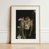 Nature / Nurture - Gay Seduction Rendezvous Art Print / Canvas Framed Two Shirtless Men Dark Moody, Floral Hush, Prints