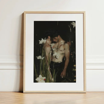 Nature / Nurture - Gay Seduction Rendezvous Art Print / Canvas Framed Two Shirtless Men Dark Moody, Floral Hush, Prints