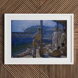 Naval Bath House - Eugene Jansson Fine Art Print / Canvas White Framed Painting Nude Figures Wooden Wall Eugène, Desire Drips,