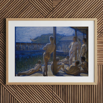 Naval Bath House - Eugene Jansson Fine Art Print / Canvas Wooden-framed Artwork Nude Figures Coastal Backdrop Eugène, Desire Drips,