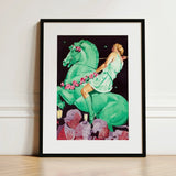Night of the Amazons - Ludwig Hohlwein Art Print / Canvas Framed Woman Light Green Dress Vibrant Hohlwein’s, Munich Englischer Garten,
