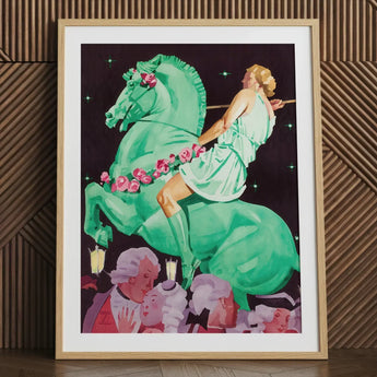 Night of the Amazons - Ludwig Hohlwein Art Print / Canvas Framed Woman Light Green Dress Vibrant Hohlwein’s, Munich Englischer Garten,